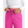 imageCRZ YOGA Cotton Fleece Lined Sweatpants Women 283032  Straight Leg Casual Lounge Pants with Pockets Winter WarmHibiscus Purple