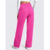 imageCRZ YOGA Cotton Fleece Lined Sweatpants Women 283032  Straight Leg Casual Lounge Pants with Pockets Winter WarmHibiscus Purple