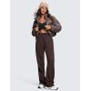 imageCRZ YOGA Cotton Fleece Lined Sweatpants Women 283032  Straight Leg Casual Lounge Pants with Pockets Winter WarmHot Fudge Brown