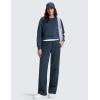 imageCRZ YOGA Cotton Fleece Lined Sweatpants Women 283032  Straight Leg Casual Lounge Pants with Pockets Winter WarmInk Blue