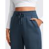 imageCRZ YOGA Cotton Fleece Lined Sweatpants Women 283032  Straight Leg Casual Lounge Pants with Pockets Winter WarmInk Blue