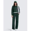 imageCRZ YOGA Cotton Fleece Lined Sweatpants Women 283032  Straight Leg Casual Lounge Pants with Pockets Winter WarmLegend Green