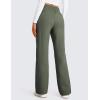 imageCRZ YOGA Cotton Fleece Lined Sweatpants Women 283032  Straight Leg Casual Lounge Pants with Pockets Winter WarmLight Army Green