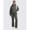 imageCRZ YOGA Cotton Fleece Lined Sweatpants Women 283032  Straight Leg Casual Lounge Pants with Pockets Winter WarmLight Army Green