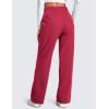imageCRZ YOGA Cotton Fleece Lined Sweatpants Women 283032  Straight Leg Casual Lounge Pants with Pockets Winter WarmPomegranate