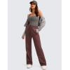imageCRZ YOGA Cotton Fleece Lined Sweatpants Women 283032  Straight Leg Casual Lounge Pants with Pockets Winter WarmTaupe