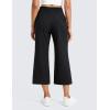 imageCRZ YOGA Lightweight Drapey Flared Capri Pants for Women 23  Flowy Casual Travel Work with Pockets SummerBlack