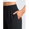 imageCRZ YOGA Lightweight Drapey Flared Capri Pants for Women 23  Flowy Casual Travel Work with Pockets SummerBlack
