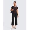 imageCRZ YOGA Lightweight Drapey Flared Capri Pants for Women 23  Flowy Casual Travel Work with Pockets SummerBlack