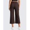 imageCRZ YOGA Lightweight Drapey Flared Capri Pants for Women 23  Flowy Casual Travel Work with Pockets SummerHot Fudge Brown