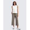 imageCRZ YOGA Lightweight Drapey Flared Capri Pants for Women 23  Flowy Casual Travel Work with Pockets SummerNomad Grey