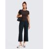 imageCRZ YOGA Lightweight Drapey Flared Capri Pants for Women 23  Flowy Casual Travel Work with Pockets SummerTrue Navy