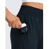 imageCRZ YOGA Lightweight Drapey Flared Capri Pants for Women 23  Flowy Casual Travel Work with Pockets SummerTrue Navy