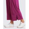 imageCRZ YOGA Lightweight Wide Leg Cropped Pants for Women 25  Casual Travel Work Sweatpants SummerMagenta Purple