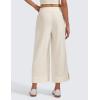 imageCRZ YOGA Lightweight Wide Leg Cropped Pants for Women 25  Casual Travel Work Sweatpants SummerWhite Apricot