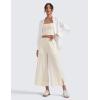 imageCRZ YOGA Lightweight Wide Leg Cropped Pants for Women 25  Casual Travel Work Sweatpants SummerWhite Apricot