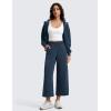 imageCRZ YOGA SoftAura Wide Leg Cropped Sweatpants Women 25  Modal Lounge Travel Casual Capri Pants with PocketsInk Blue