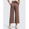 imageCRZ YOGA SoftAura Wide Leg Cropped Sweatpants Women 25  Modal Lounge Travel Casual Capri Pants with PocketsLava Brown