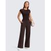 imageCRZ YOGA Wide Leg Yoga Pants Pockets 30  High Waisted Womens Sweatpants Lounge Dress Casual WorkHot Fudge Brown