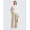 imageCRZ YOGA Wide Leg Yoga Pants Pockets 30  High Waisted Womens Sweatpants Lounge Dress Casual WorkOak
