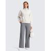 imageCRZ YOGA Wide Leg Yoga Pants Pockets 30  High Waisted Womens Sweatpants Lounge Dress Casual WorkSolar Grey
