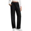 imageCRZ YOGA Cotton Fleece Lined Sweatpants Women 283032  Straight Leg Casual Lounge Pants with Pockets Winter WarmBlack