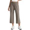 imageCRZ YOGA Lightweight Drapey Flared Capri Pants for Women 23  Flowy Casual Travel Work with Pockets SummerNomad Grey