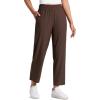 imageCRZ YOGA Lightweight Drapey Tapered Ankle Pants for Women 27  78 Casual Travel Work with Pockets SummerHot Fudge Brown