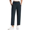 imageCRZ YOGA Lightweight Drapey Tapered Ankle Pants for Women 27  78 Casual Travel Work with Pockets SummerTrue Navy