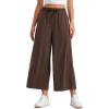 imageCRZ YOGA Lightweight Wide Leg Cropped Pants for Women 25  Casual Travel Work Sweatpants SummerHot Fudge Brown
