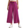 imageCRZ YOGA Lightweight Wide Leg Cropped Pants for Women 25  Casual Travel Work Sweatpants SummerMagenta Purple