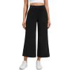 imageCRZ YOGA SoftAura Wide Leg Cropped Sweatpants Women 25  Modal Lounge Travel Casual Capri Pants with PocketsBlack