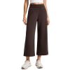 imageCRZ YOGA SoftAura Wide Leg Cropped Sweatpants Women 25  Modal Lounge Travel Casual Capri Pants with PocketsHot Fudge Brown