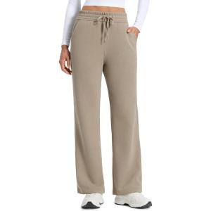 imageCRZ YOGA Cotton Fleece Lined Sweatpants Women 283032  Straight Leg Casual Lounge Pants with Pockets Winter WarmOak