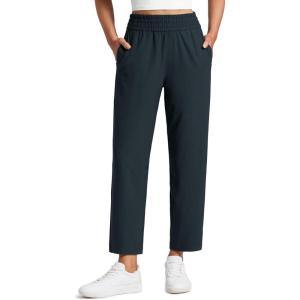 imageCRZ YOGA Lightweight Drapey Tapered Ankle Pants for Women 27  78 Casual Travel Work with Pockets SummerTrue Navy
