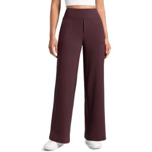 imageCRZ YOGA Wide Leg Yoga Pants Pockets 30  High Waisted Womens Sweatpants Lounge Dress Casual WorkRipe Plum