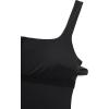 imageCRZ YOGA Butterluxe Square Neck Midi Casual Dress for Women  Bodycon Side Slit Travel Party Outfits with Builtin BrasBlack