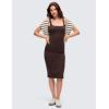 imageCRZ YOGA Butterluxe Square Neck Midi Casual Dress for Women  Bodycon Side Slit Travel Party Outfits with Builtin BrasHot Fudge Brown