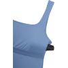imageCRZ YOGA Butterluxe Square Neck Midi Casual Dress for Women  Bodycon Side Slit Travel Party Outfits with Builtin BrasOasis Blue