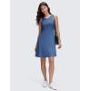 imageCRZ YOGA Cloudweight Double Layer Midi Dress for Women  Crewneck Flowy Tank Top Sleeveless Outfits for Casual TravelPitch Blue