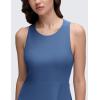 imageCRZ YOGA Cloudweight Double Layer Midi Dress for Women  Crewneck Flowy Tank Top Sleeveless Outfits for Casual TravelPitch Blue