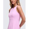 imageCRZ YOGA Cloudweight Double Layer Midi Dress for Women  Crewneck Flowy Tank Top Sleeveless Outfits for Casual TravelVita Pink