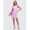 imageCRZ YOGA Cloudweight Double Layer Midi Dress for Women  Crewneck Flowy Tank Top Sleeveless Outfits for Casual TravelVita Pink