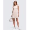 imageCRZ YOGA Cloudweight Double Layer Midi Dress for Women  Crewneck Flowy Tank Top Sleeveless Outfits for Casual TravelWhite Opal