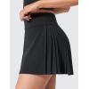 imageCRZ YOGA High Waisted Pleated Back Tennis Skirts for Women  Aline Front Mini Golf Casual Skort with Inner ShortsBlack