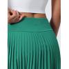 imageCRZ YOGA High Waisted Pleated Back Tennis Skirts for Women  Aline Front Mini Golf Casual Skort with Inner ShortsCascadia Green