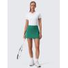 imageCRZ YOGA High Waisted Pleated Back Tennis Skirts for Women  Aline Front Mini Golf Casual Skort with Inner ShortsCascadia Green