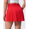 imageCRZ YOGA High Waisted Pleated Back Tennis Skirts for Women  Aline Front Mini Golf Casual Skort with Inner ShortsDeep Red
