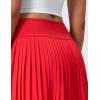 imageCRZ YOGA High Waisted Pleated Back Tennis Skirts for Women  Aline Front Mini Golf Casual Skort with Inner ShortsDeep Red