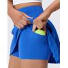 imageCRZ YOGA High Waisted Pleated Back Tennis Skirts for Women  Aline Front Mini Golf Casual Skort with Inner ShortsSparkle Blue